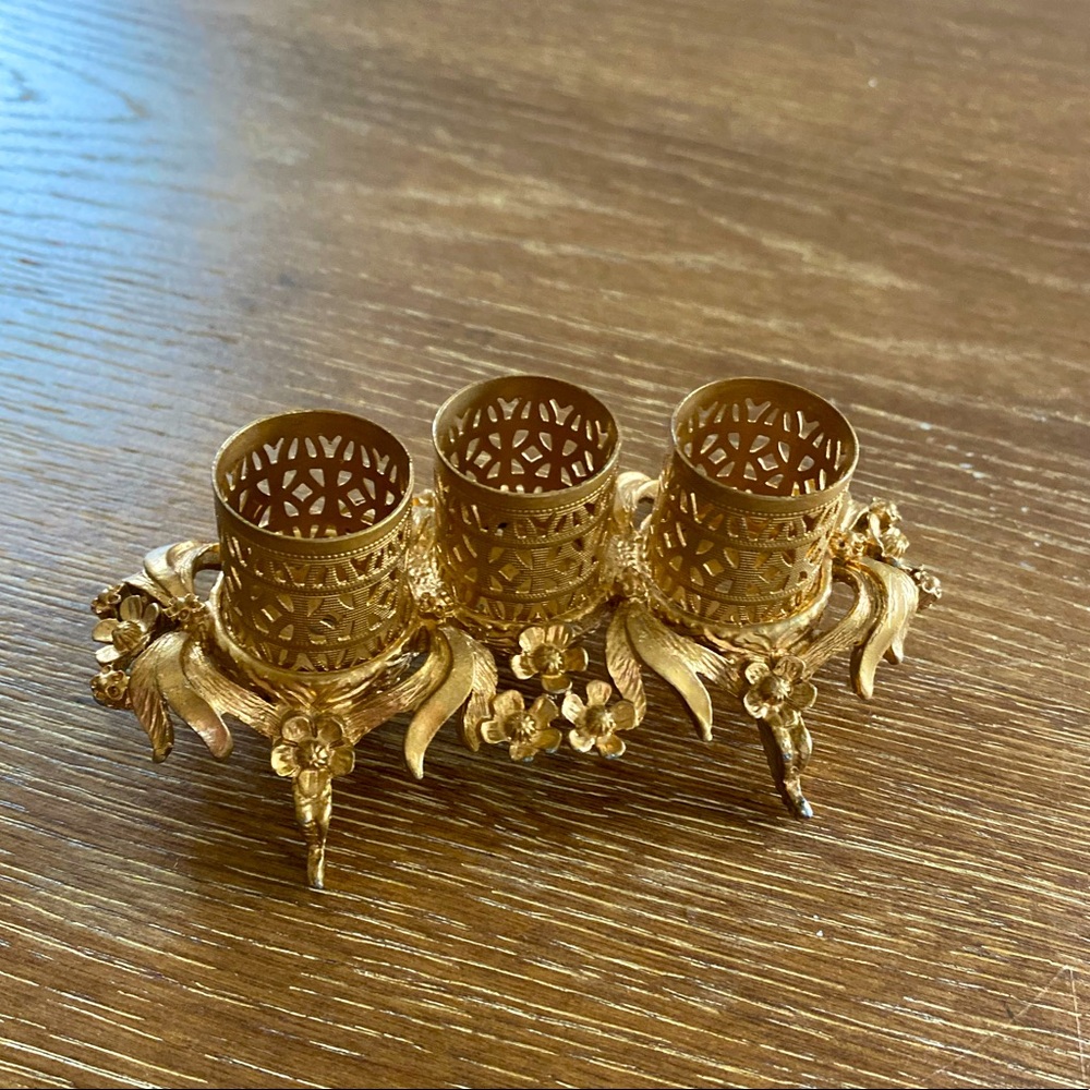 Vintage Brass Lipstick Holder